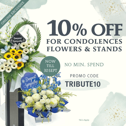 Sept25 Condolences flower stands promotion